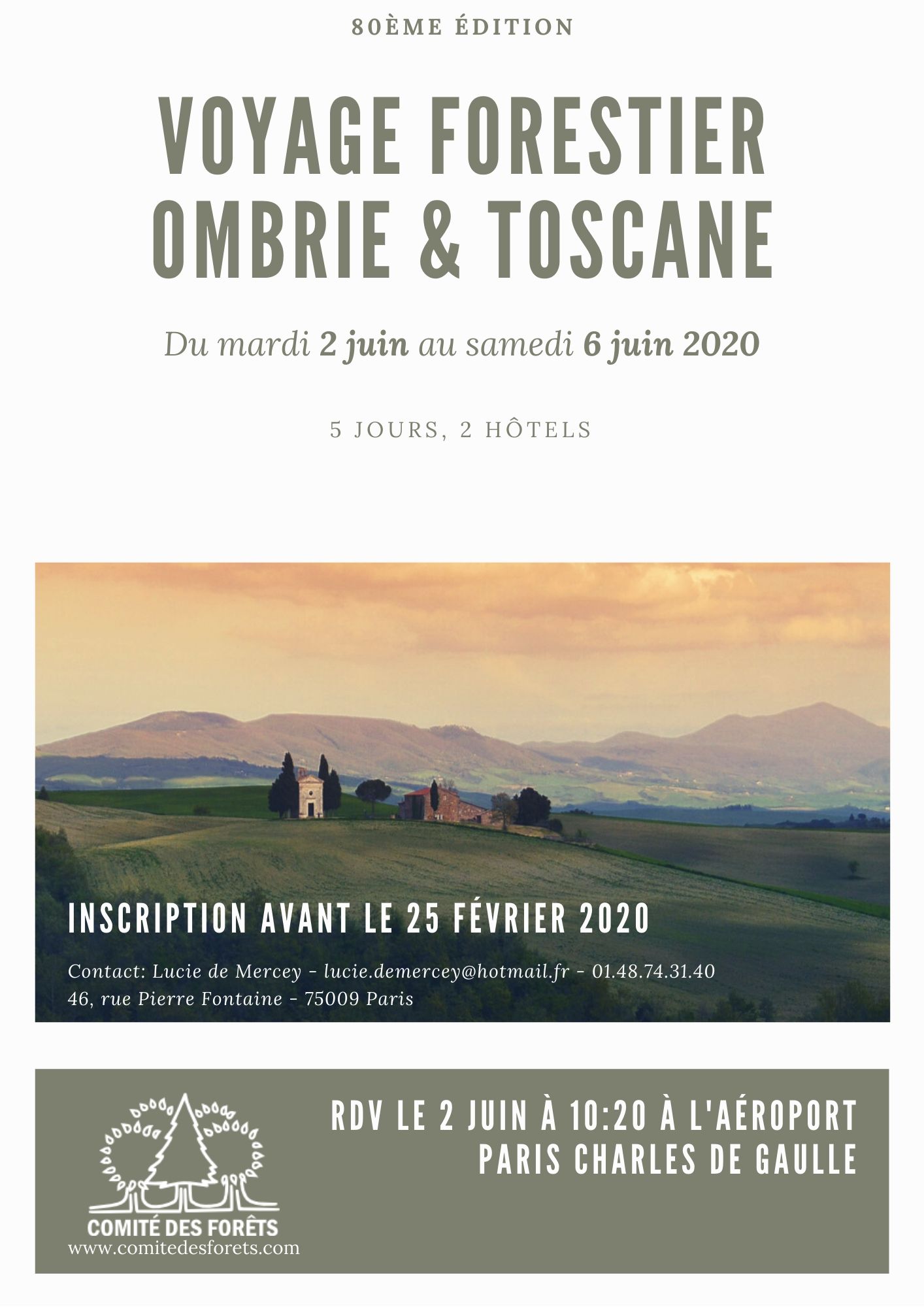 Comité des Forêts - Invitation voyage Italie 2020